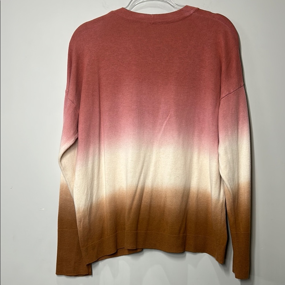 J.Jill Cardigan Women's Medium Dip Dyed Sunset Ombré Sweater - Picture 7 of 10